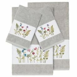 Linum Home Textiles 4-piece Serenity Embellished Bath Towel Set Latte