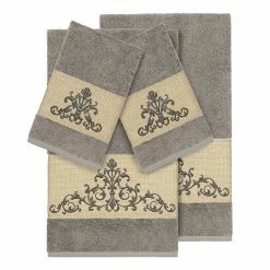 Linum Home Textiles 4-piece Scarlet Embellished Bath Towel Set Blue 5 Linum Home Textiles 4-piece Scarlet Embellished Bath Towel Set Blue -Linum Home Textiles store unnamed file 5535