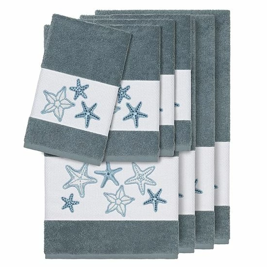 Linum Home Textiles 8-piece Lydia Embellished Bath Towel Set Latte 7 Linum Home Textiles 8-piece Lydia Embellished Bath Towel Set Latte - Image 7