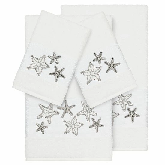 Linum Home Textiles 4-piece Lydia Embellished Bath Towel Set White Linum Home Textiles 4-piece Lydia Embellished Bath Towel Set White -Linum Home Textiles store unnamed file 5553