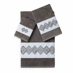 Linum Home Textiles Noah 3-piece Embellished Bath Towel Set Teal