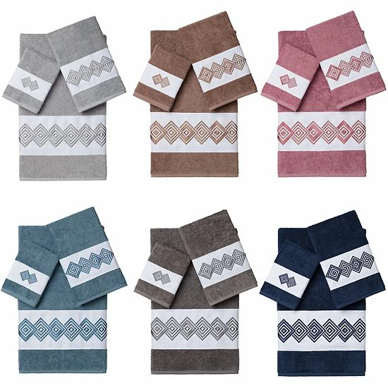 Linum Home Textiles Noah 3-piece Embellished Bath Towel Set Teal 2 Linum Home Textiles Noah 3-piece Embellished Bath Towel Set Teal - Image 2