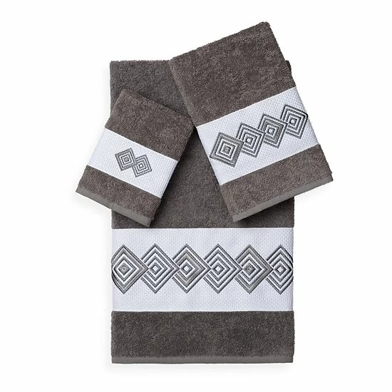 Linum Home Textiles Noah 3-piece Embellished Bath Towel Set Teal 3 Linum Home Textiles Noah 3-piece Embellished Bath Towel Set Teal - Image 3