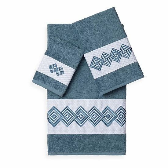 Linum Home Textiles Noah 3-piece Embellished Bath Towel Set Teal 7 Linum Home Textiles Noah 3-piece Embellished Bath Towel Set Teal - Image 7