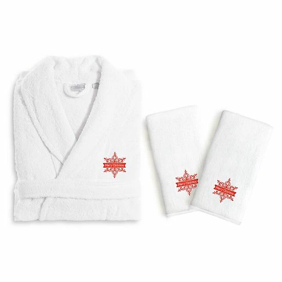 Linum Home Textiles Holiday Embroidered Luxury Hand Towel & Bathrobe Set Red Snow Flake Linum Home Textiles Holiday Embroidered Luxury Hand Towel & Bathrobe Set Red Snow Flake -Linum Home Textiles store unnamed file 5627