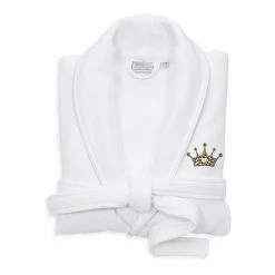 Linum Home Textiles Turkish Cotton Waffle Terry Bathrobe With Satin Piped Trim & Embroidery White 3 Linum Home Textiles Turkish Cotton Waffle Terry Bathrobe With Satin Piped Trim & Embroidery White -Linum Home Textiles store unnamed file 5631