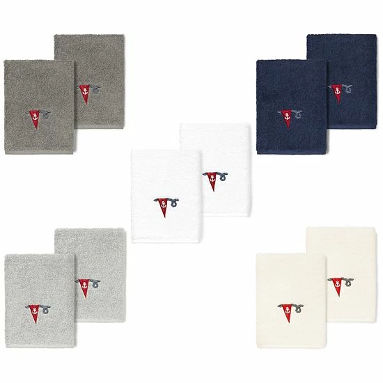 Linum Home Textiles Turkish Cotton Ethan 2-pack Embellished Washcloth Set Light Gray 3 Linum Home Textiles Turkish Cotton Ethan 2-pack Embellished Washcloth Set Light Gray - Image 3