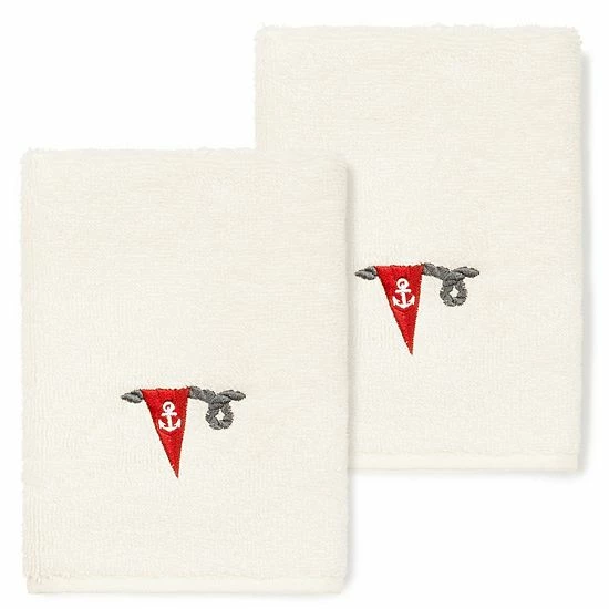 Linum Home Textiles Turkish Cotton Ethan 2-pack Embellished Washcloth Set Light Gray 6 Linum Home Textiles Turkish Cotton Ethan 2-pack Embellished Washcloth Set Light Gray - Image 6