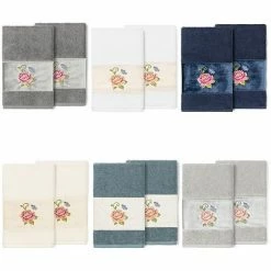 Linum Home Textiles Turkish Cotton Rebecca 2-pack Embellished Hand Towel Set Teal -Linum Home Textiles store unnamed file 5684