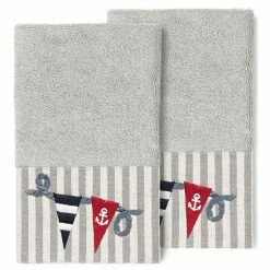 Linum Home Textiles Turkish Cotton Ethan 2-pack Embellished Hand Towel Set Light Gray 12 Linum Home Textiles Turkish Cotton Ethan 2-pack Embellished Hand Towel Set Light Gray -Linum Home Textiles store unnamed file 5703