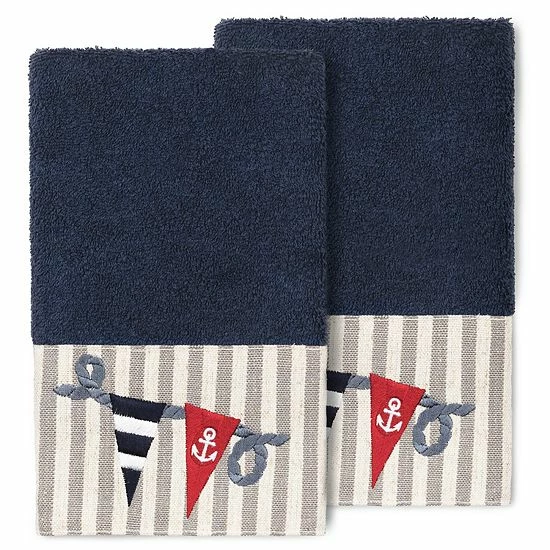 Linum Home Textiles Turkish Cotton Ethan 2-pack Embellished Hand Towel Set Light Gray 6 Linum Home Textiles Turkish Cotton Ethan 2-pack Embellished Hand Towel Set Light Gray - Image 6