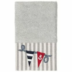 Linum Home Textiles Turkish Cotton Ethan Embellished Hand Towel Midnight Blue