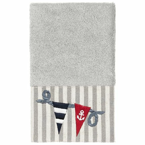 Linum Home Textiles Turkish Cotton Ethan Embellished Hand Towel Midnight Blue 4 Linum Home Textiles Turkish Cotton Ethan Embellished Hand Towel Midnight Blue - Image 4