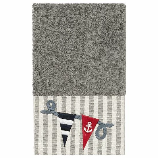 Linum Home Textiles Turkish Cotton Ethan Embellished Hand Towel Midnight Blue 5 Linum Home Textiles Turkish Cotton Ethan Embellished Hand Towel Midnight Blue - Image 5