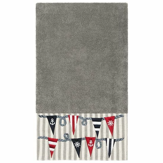 Linum Home Textiles Turkish Cotton Ethan Embellished Bath Towel Light Gray 6 Linum Home Textiles Turkish Cotton Ethan Embellished Bath Towel Light Gray - Image 6