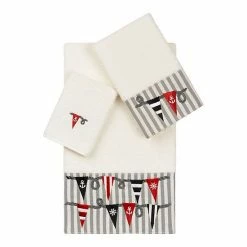 Linum Home Textiles Turkish Cotton Ethan 3-piece Embellished Towel Set Dark Gray