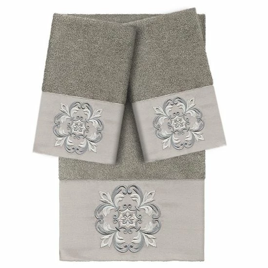 Linum Home Textiles Turkish Cotton Alyssa 3-piece Embellished Bath Towel Set White 1 Linum Home Textiles Turkish Cotton Alyssa 3-piece Embellished Bath Towel Set White