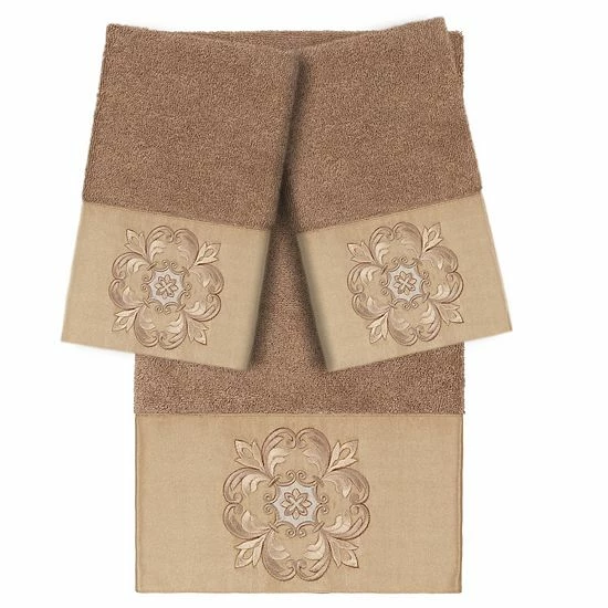 Linum Home Textiles Turkish Cotton Alyssa 3-piece Embellished Bath Towel Set White 8 Linum Home Textiles Turkish Cotton Alyssa 3-piece Embellished Bath Towel Set White - Image 8