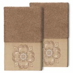 Linum Home Textiles Turkish Cotton Alyssa 2-pack Embellished Hand Towel Set Light Gray -Linum Home Textiles store unnamed file 5757
