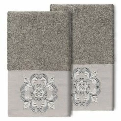 Linum Home Textiles Turkish Cotton Alyssa 2-pack Embellished Hand Towel Set Light Gray -Linum Home Textiles store unnamed file 5758
