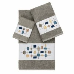Linum Home Textiles 3-piece Turkish Cotton Khloe Embellished Towel Set Teal