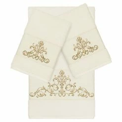 Linum Home Textiles 3-piece Scarlet Embellished Bath Towel Set Latte -Linum Home Textiles store unnamed file 579