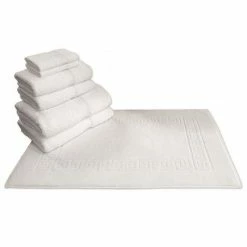 Linum Home Textiles Terry 7-pc. Bath Towel & Greek Key Bath Mat Set