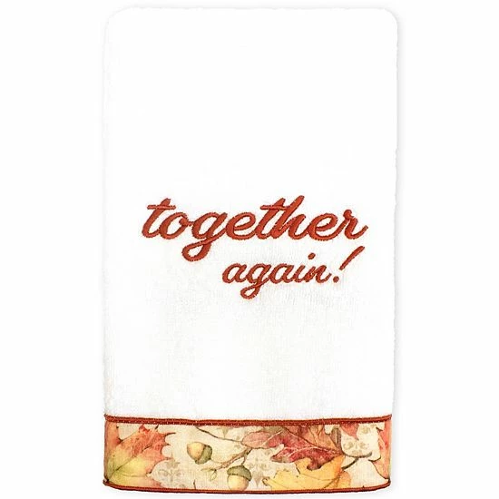 Linum Home Textiles Thanksgiving Together Again Embroidered Hand Towel White Linum Home Textiles Thanksgiving Together Again Embroidered Hand Towel White -Linum Home Textiles store unnamed file 5809