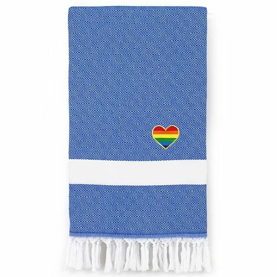 Linum Home Textiles Turkish Cotton Diamond Cheerful Rainbow Heart Pestemal Beach Towel Grey Linum Home Textiles Turkish Cotton Diamond Cheerful Rainbow Heart Pestemal Beach Towel Grey -Linum Home Textiles store unnamed file 5831