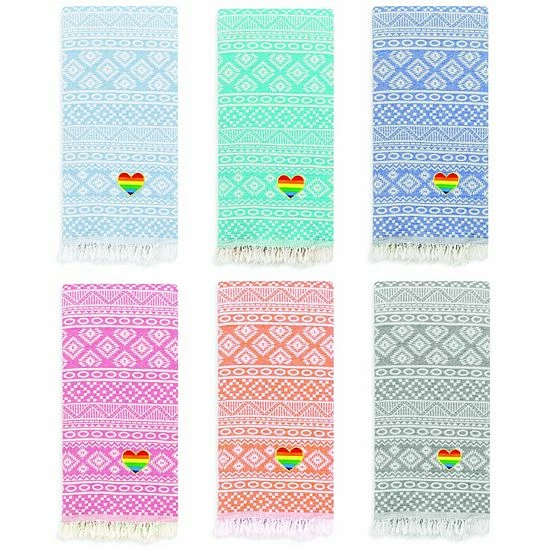 Linum Home Textiles Turkish Cotton Sea Breeze Cheerful Rainbow Heart Pestemal Beach Grey Linum Home Textiles Turkish Cotton Sea Breeze Cheerful Rainbow Heart Pestemal Beach Grey -Linum Home Textiles store unnamed file 6054