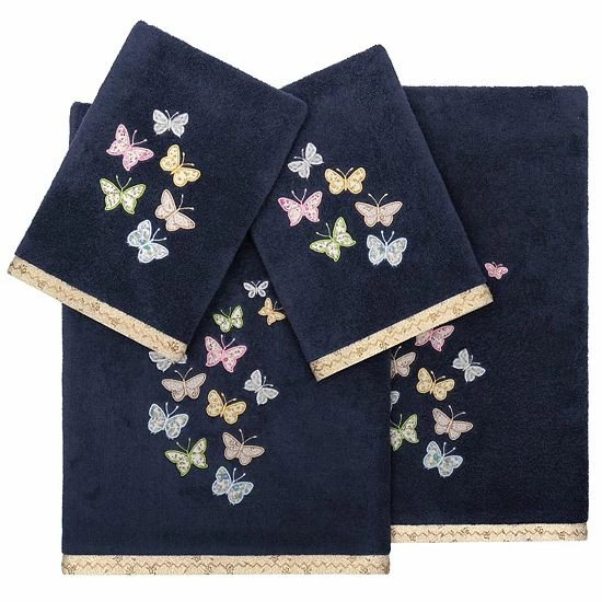 Linum Home Textiles Turkish Cotton Mariposa 4-piece Embellished Towel Set Cocoa 1 Linum Home Textiles Turkish Cotton Mariposa 4-piece Embellished Towel Set Cocoa