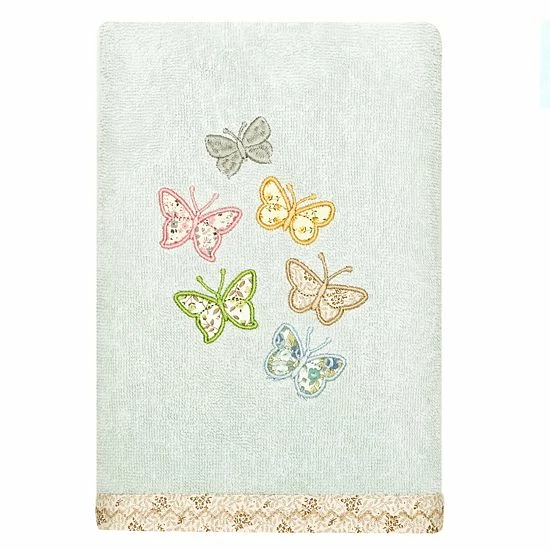 Linum Home Textiles Turkish Cotton Mariposa 4-piece Embellished Towel Set Cocoa 5 Linum Home Textiles Turkish Cotton Mariposa 4-piece Embellished Towel Set Cocoa - Image 5