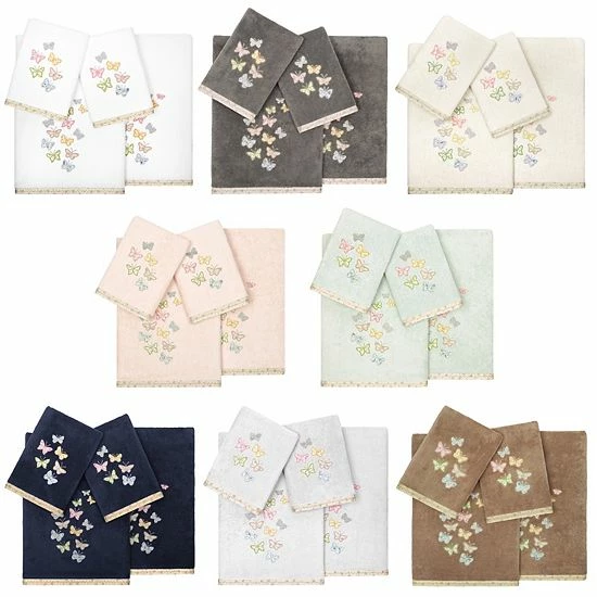 Linum Home Textiles Turkish Cotton Mariposa 4-piece Embellished Towel Set Cocoa 8 Linum Home Textiles Turkish Cotton Mariposa 4-piece Embellished Towel Set Cocoa - Image 8
