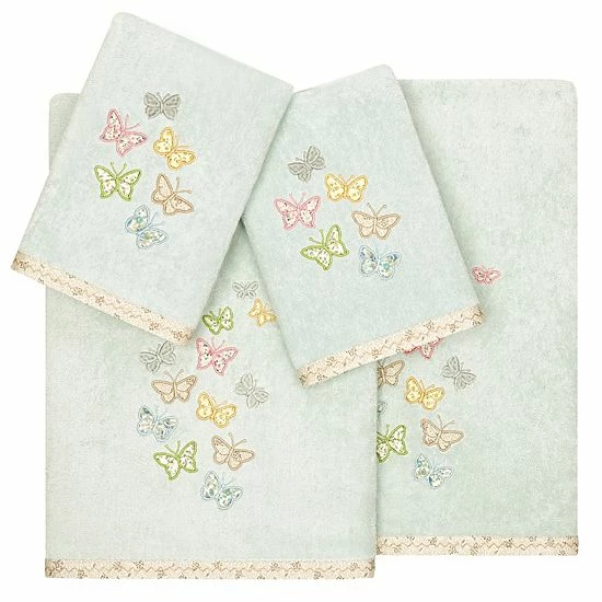 Linum Home Textiles Turkish Cotton Mariposa 4-piece Embellished Towel Set Cocoa 11 Linum Home Textiles Turkish Cotton Mariposa 4-piece Embellished Towel Set Cocoa - Image 11