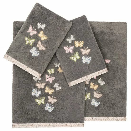 Linum Home Textiles Turkish Cotton Mariposa 4-piece Embellished Towel Set Cocoa 16 Linum Home Textiles Turkish Cotton Mariposa 4-piece Embellished Towel Set Cocoa - Image 16