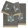 Linum Home Textiles Turkish Cotton Aaron 4-piece Embellished Towel Set Cocoa