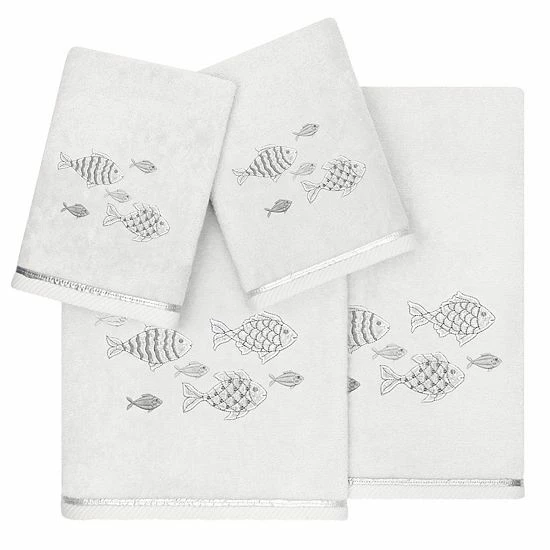 Linum Home Textiles Turkish Cotton Figi 4-piece Embellished Towel Set White Linum Home Textiles Turkish Cotton Figi 4-piece Embellished Towel Set White -Linum Home Textiles store unnamed file 6152