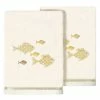 Linum Home Textiles Turkish Cotton Figi 2-piece Embellished Hand Towel Set Blush