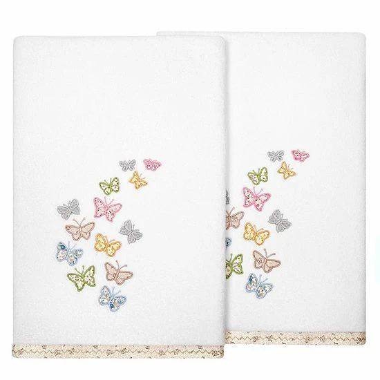 Linum Home Textiles Turkish Cotton Mariposa 2-piece Embellished Bath Towel Set Charcoal 11 Linum Home Textiles Turkish Cotton Mariposa 2-piece Embellished Bath Towel Set Charcoal - Image 11