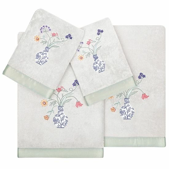 Linum Home Textiles Turkish Cotton Stella 4-piece Embellished Towel Set Beige 1 Linum Home Textiles Turkish Cotton Stella 4-piece Embellished Towel Set Beige