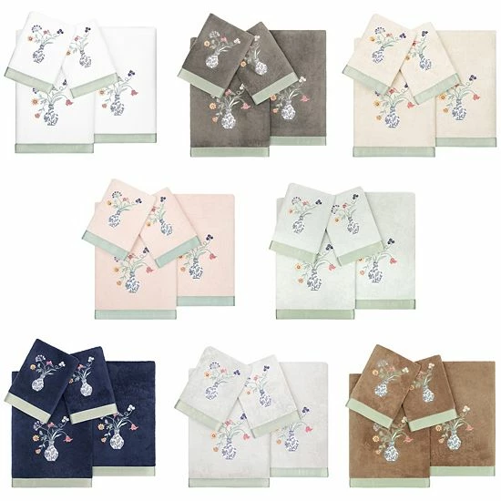 Linum Home Textiles Turkish Cotton Stella 4-piece Embellished Towel Set Beige 8 Linum Home Textiles Turkish Cotton Stella 4-piece Embellished Towel Set Beige - Image 8