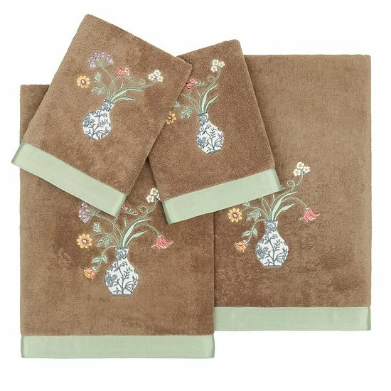 Linum Home Textiles Turkish Cotton Stella 4-piece Embellished Towel Set Beige 14 Linum Home Textiles Turkish Cotton Stella 4-piece Embellished Towel Set Beige - Image 14