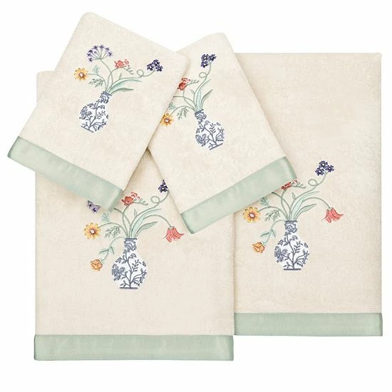 Linum Home Textiles Turkish Cotton Stella 4-piece Embellished Towel Set Beige 15 Linum Home Textiles Turkish Cotton Stella 4-piece Embellished Towel Set Beige - Image 15