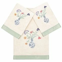 Linum Home Textiles Turkish Cotton Stella 3-piece Embellished Towel Set White -Linum Home Textiles store unnamed file 6283