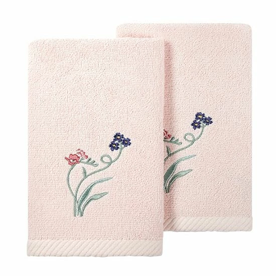 Linum Home Textiles Turkish Cotton Stella 2-piece Embellished Fingertip Towel Set Beige 6 Linum Home Textiles Turkish Cotton Stella 2-piece Embellished Fingertip Towel Set Beige - Image 6