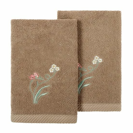 Linum Home Textiles Turkish Cotton Stella 2-piece Embellished Fingertip Towel Set Beige 12 Linum Home Textiles Turkish Cotton Stella 2-piece Embellished Fingertip Towel Set Beige - Image 12
