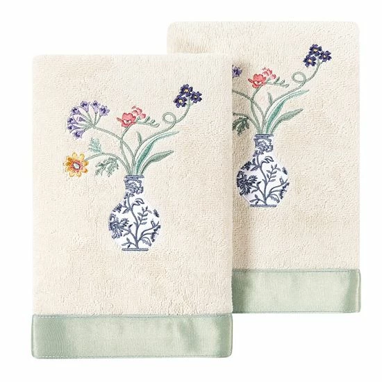 Linum Home Textiles Turkish Cotton Stella 2-piece Embellished Hand Towel Set Blush 10 Linum Home Textiles Turkish Cotton Stella 2-piece Embellished Hand Towel Set Blush - Image 10