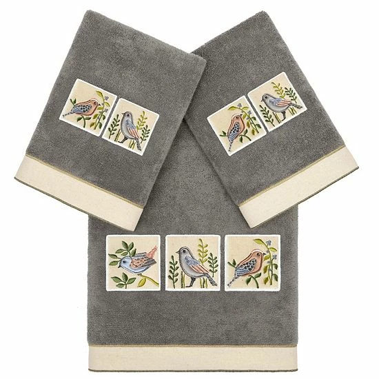 Linum Home Textiles Turkish Cotton Belinda 3-piece Embellished Towel Set Charcoal Linum Home Textiles Turkish Cotton Belinda 3-piece Embellished Towel Set Charcoal -Linum Home Textiles store unnamed file 6364