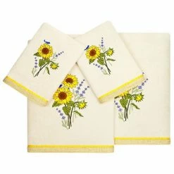 Linum Home Textiles Turkish Cotton Girasol 4-piece Embellished Towel Set Blush