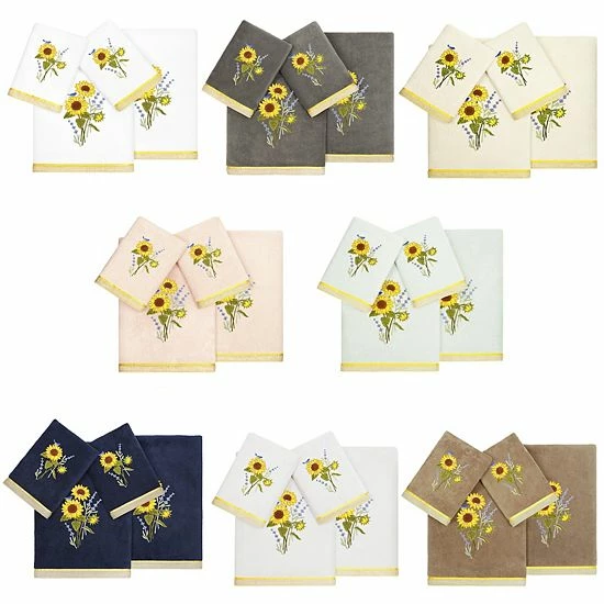 Linum Home Textiles Turkish Cotton Girasol 4-piece Embellished Towel Set Blush 8 Linum Home Textiles Turkish Cotton Girasol 4-piece Embellished Towel Set Blush - Image 8